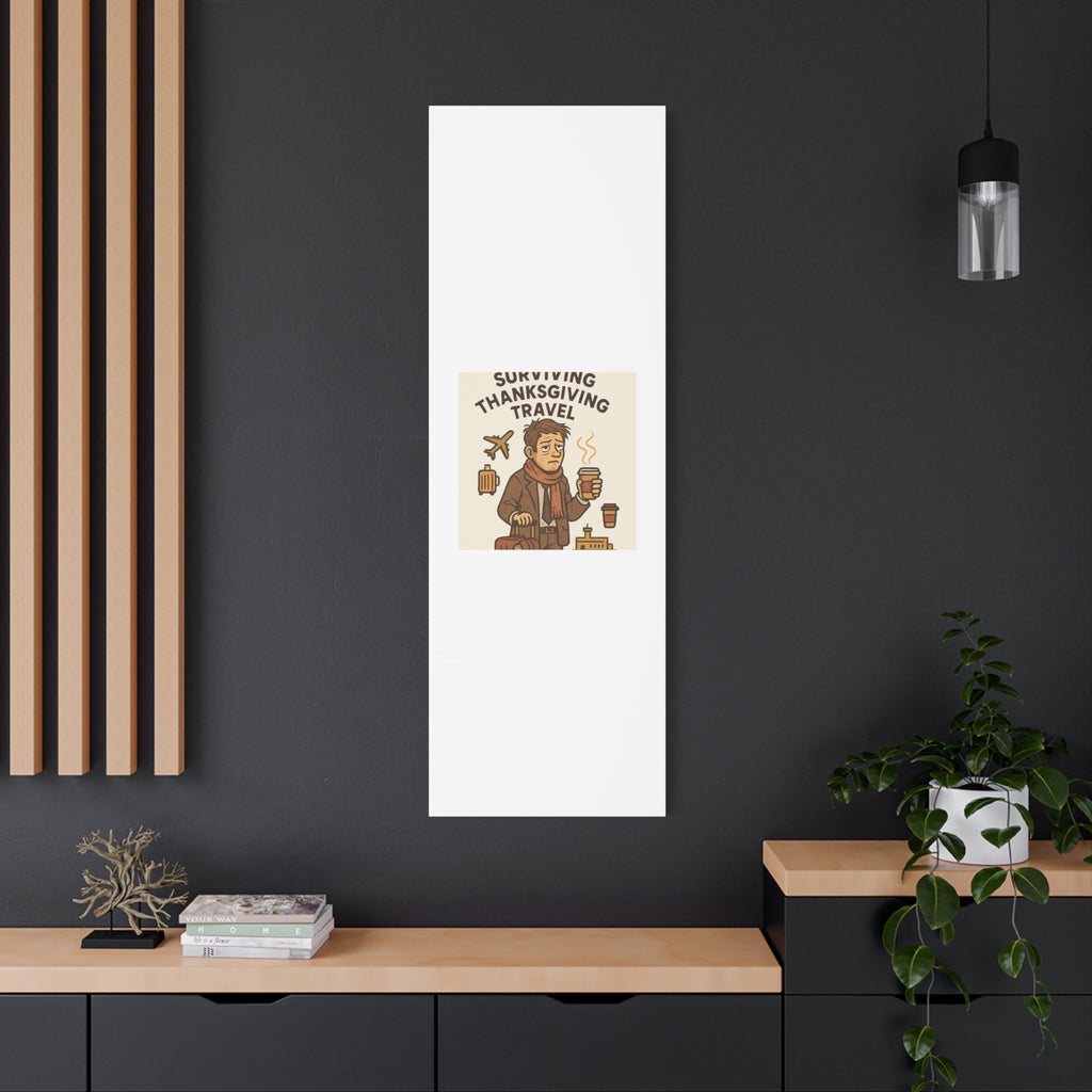 Surviving Thanksgiving Travel Canvas Art — Funny Travel Humor Wall Decor