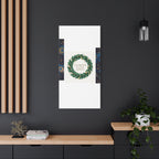 Canvas Wall Art - 'Glamour in Every Moment' Green Laurel Wreath