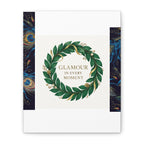 Canvas Wall Art - 'Glamour in Every Moment' Green Laurel Wreath