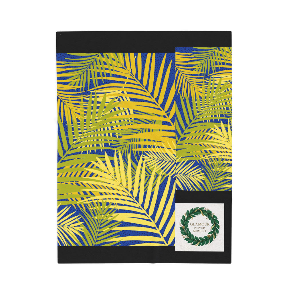 Glamour in Every Moment Velveteen Plush Blanket — Elegant Laurel Wreath Cozy Throw