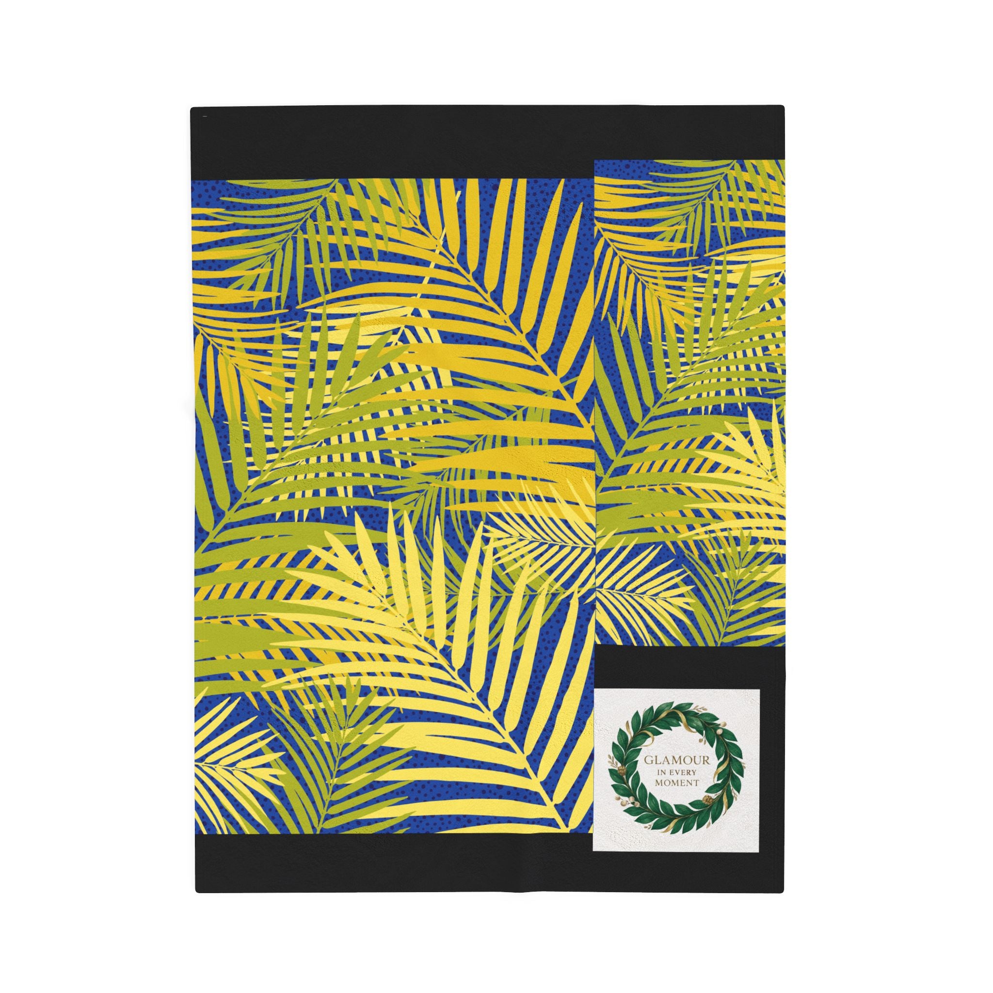 Glamour in Every Moment Velveteen Plush Blanket — Elegant Laurel Wreath Cozy Throw