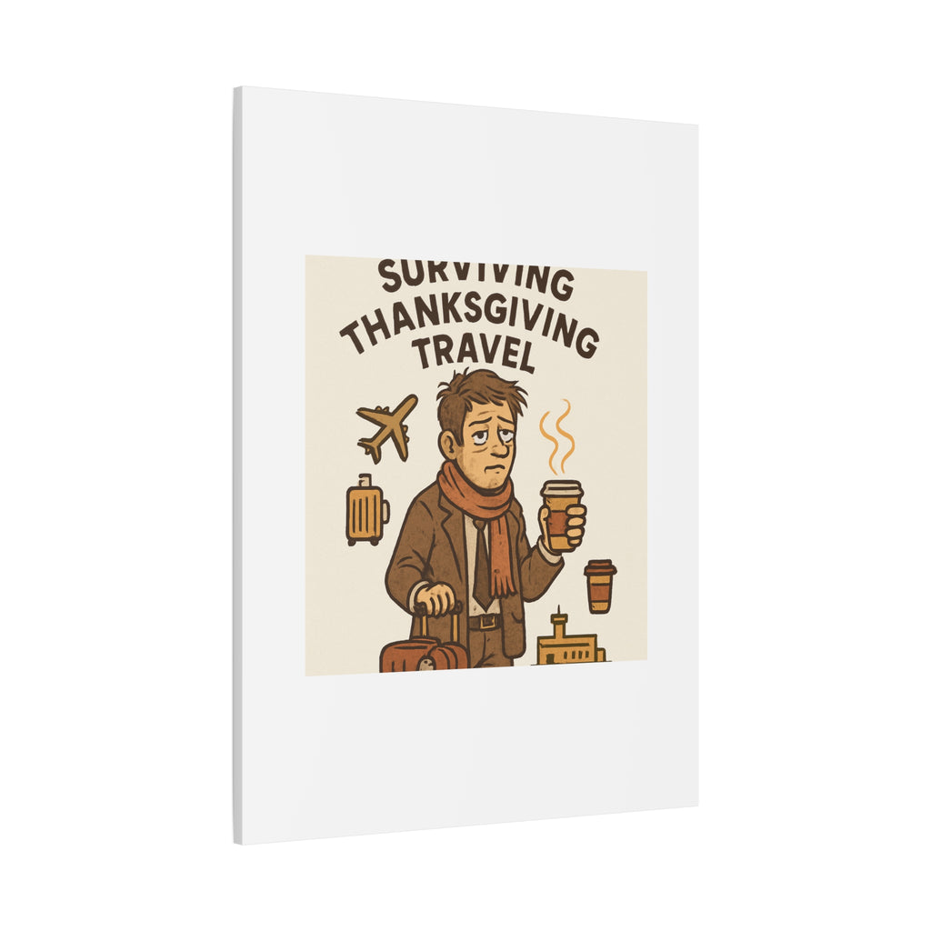 Surviving Thanksgiving Travel Canvas Art — Funny Travel Humor Wall Decor