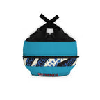 Orange Leopard Accent Backpack — 'America' Pocket Graphic, Trendy Animal Print Daypack