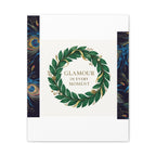 Canvas Wall Art - 'Glamour in Every Moment' Green Laurel Wreath