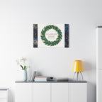 Canvas Wall Art - 'Glamour in Every Moment' Green Laurel Wreath
