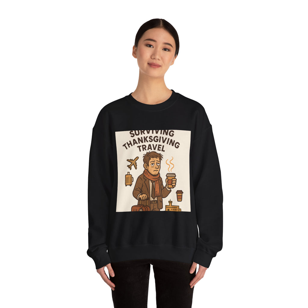 Thanksgiving Travel Sweatshirt — "Surviving Thanksgiving Travel" Crewneck