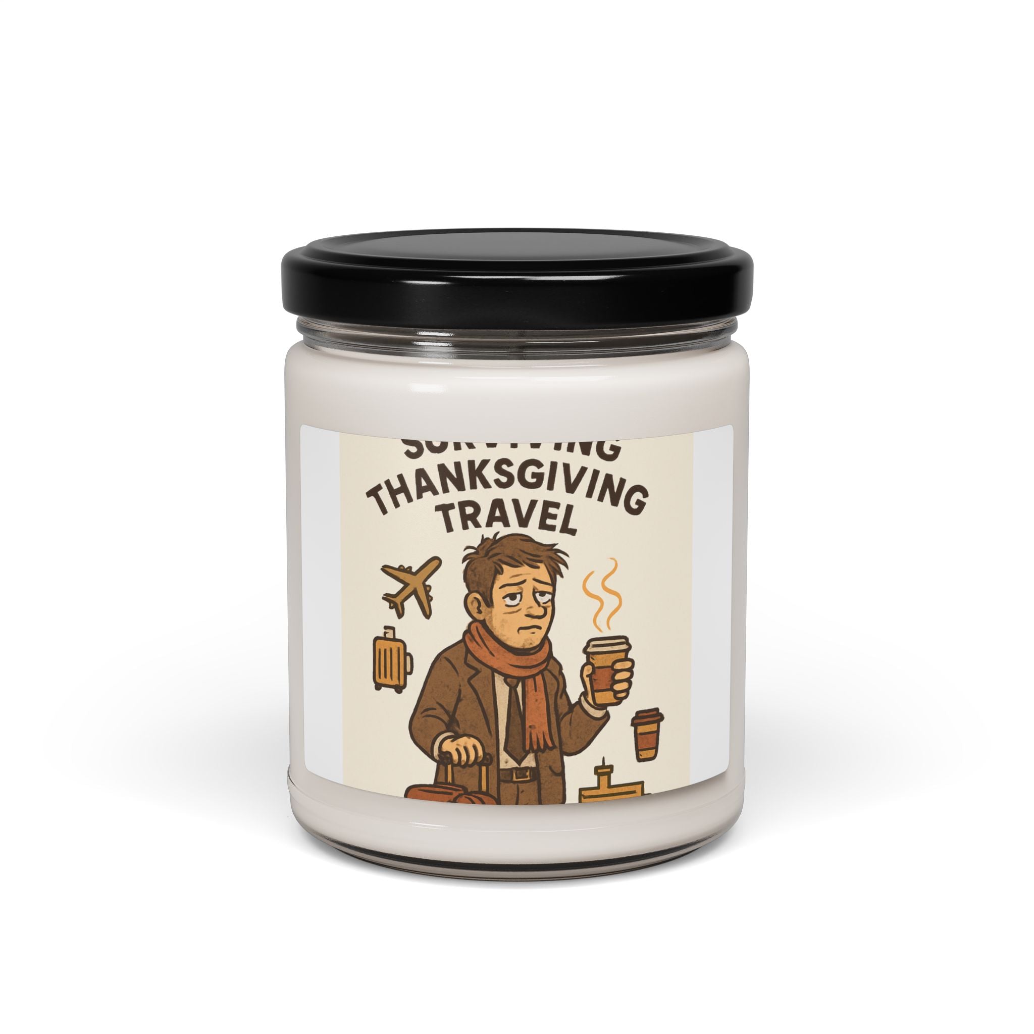 Thanksgiving Travel Soy Candle — Cozy Coffee Scent, 9oz