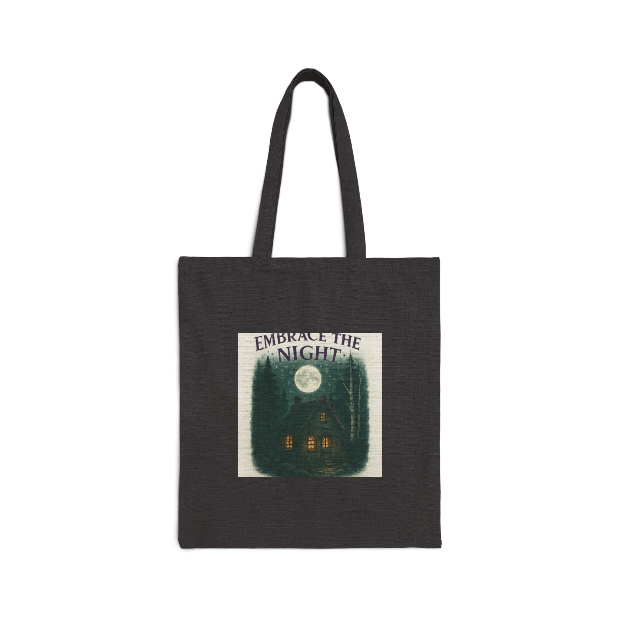 Tote Bag — "Embrace the Night" Moonlit Forest Canvas Tote