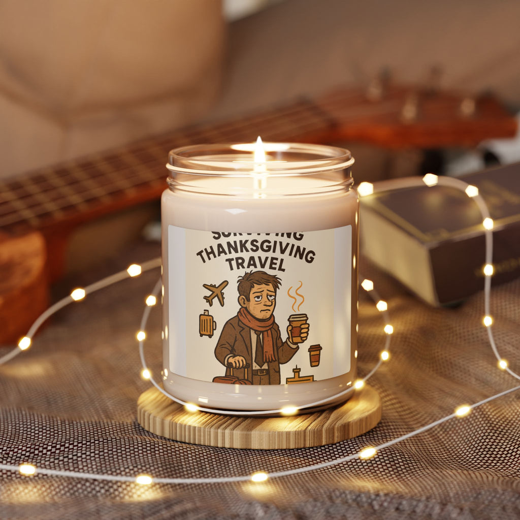 Thanksgiving Travel Soy Candle — Cozy Coffee Scent, 9oz