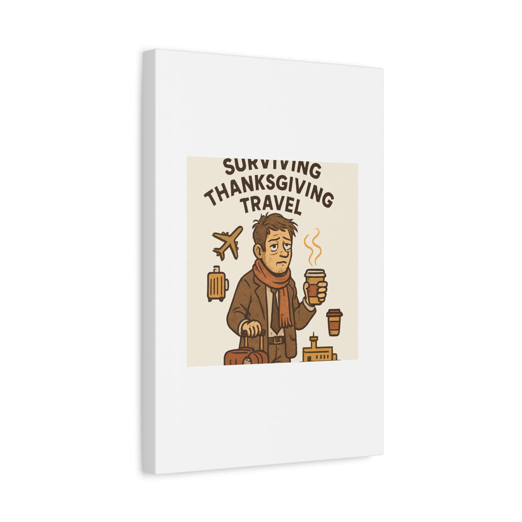 Surviving Thanksgiving Travel Canvas Art — Funny Travel Humor Wall Decor