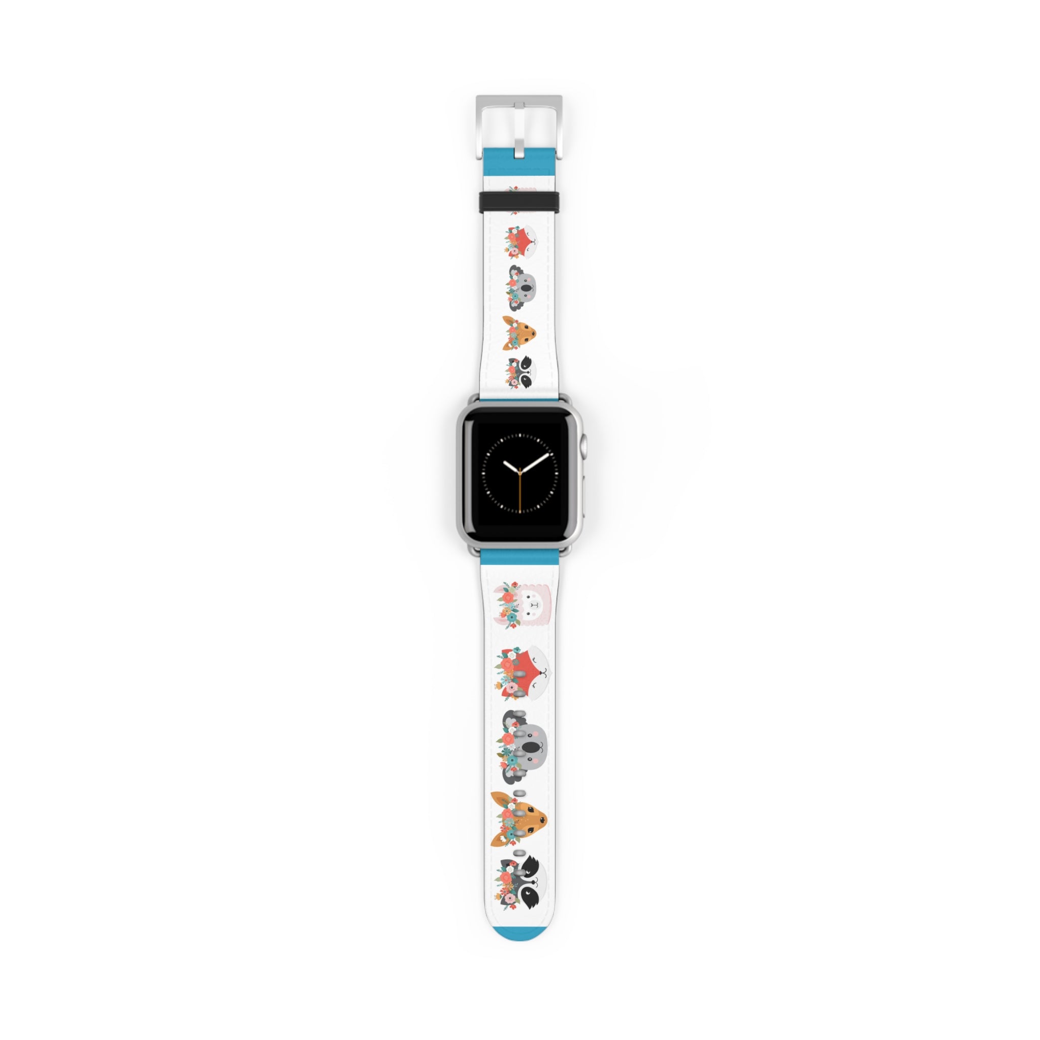 Cute Woodland Animals Watch Band — Floral Fox, Koala & Raccoon Apple Watch Strap