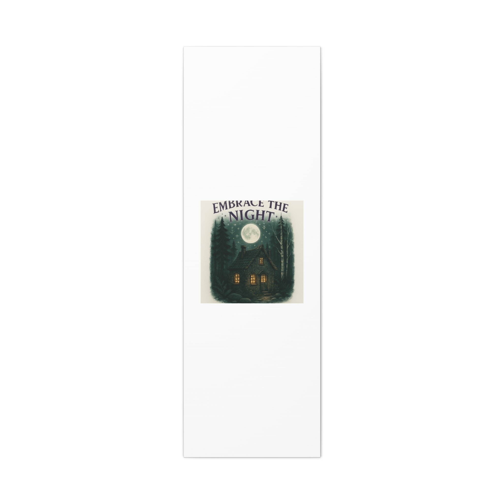 Embrace the Night Cottage Canvas Print — Moonlit Forest Wall Art