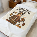 Velveteen Blanket — "Surviving Thanksgiving Travel" Cozy Holiday Travel Throw