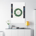 Canvas Wall Art - 'Glamour in Every Moment' Green Laurel Wreath