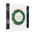Canvas Wall Art - 'Glamour in Every Moment' Green Laurel Wreath
