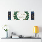 Canvas Wall Art - 'Glamour in Every Moment' Green Laurel Wreath