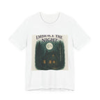 Embrace the Night Tee — Moonlit Cabin Graphic T-Shirt