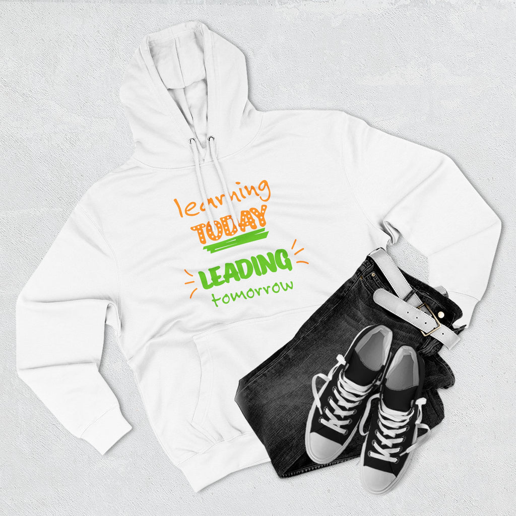 Hoodie - "Learning Today, Leading Tomorrow" Kids Inspirational Fleece Hoodie