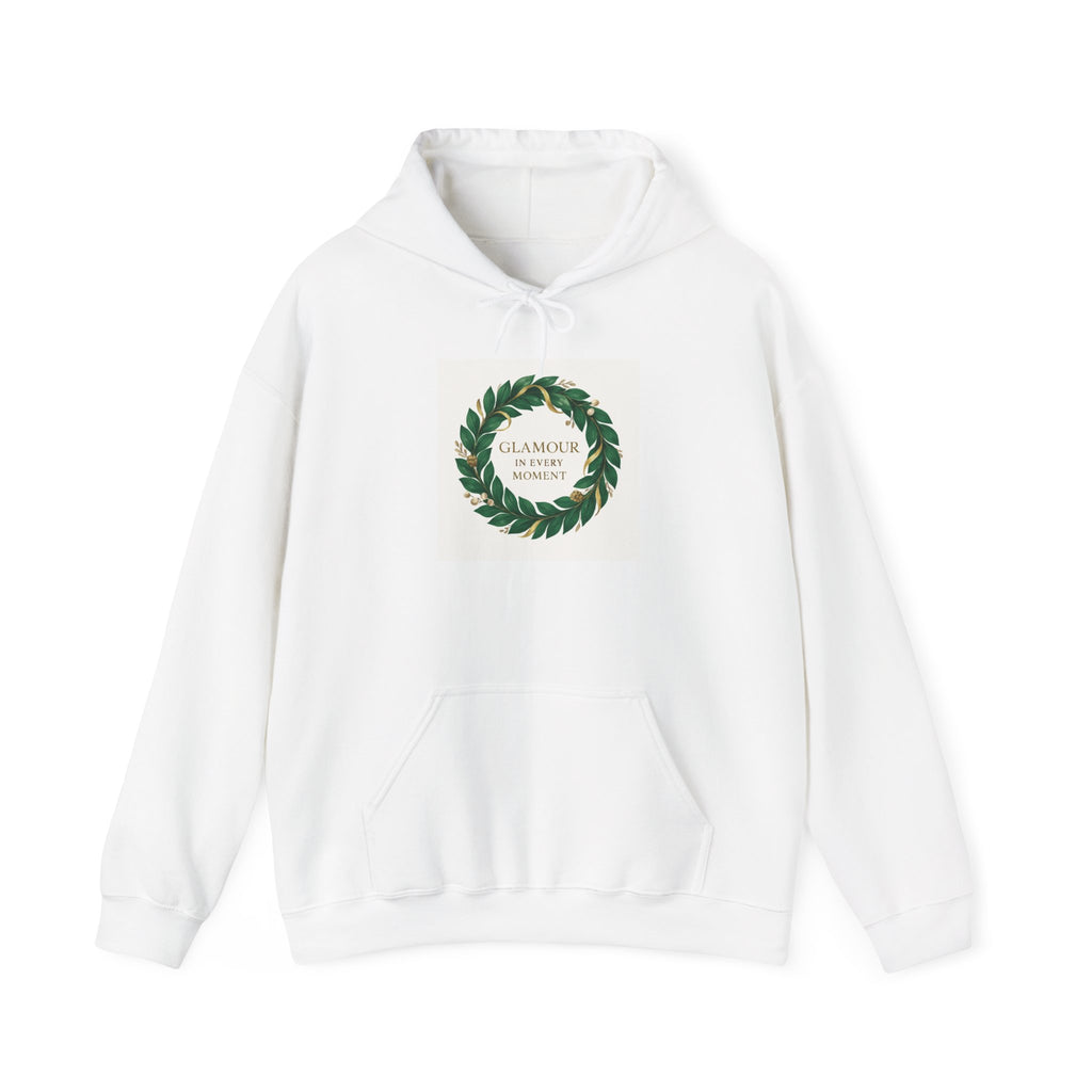 Hoodie — 'Glamour Is My Weapon' Wreath Graphic Pullover