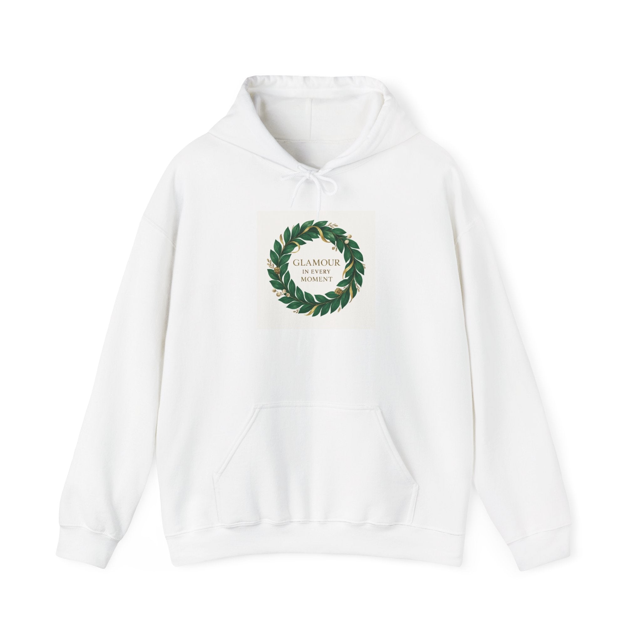 Hoodie — 'Glamour Is My Weapon' Wreath Graphic Pullover