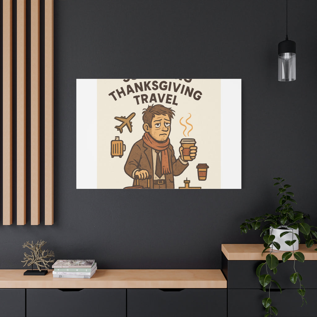 Surviving Thanksgiving Travel Canvas Art — Funny Travel Humor Wall Decor