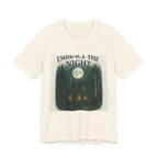 Embrace the Night Tee — Moonlit Cabin Graphic T-Shirt