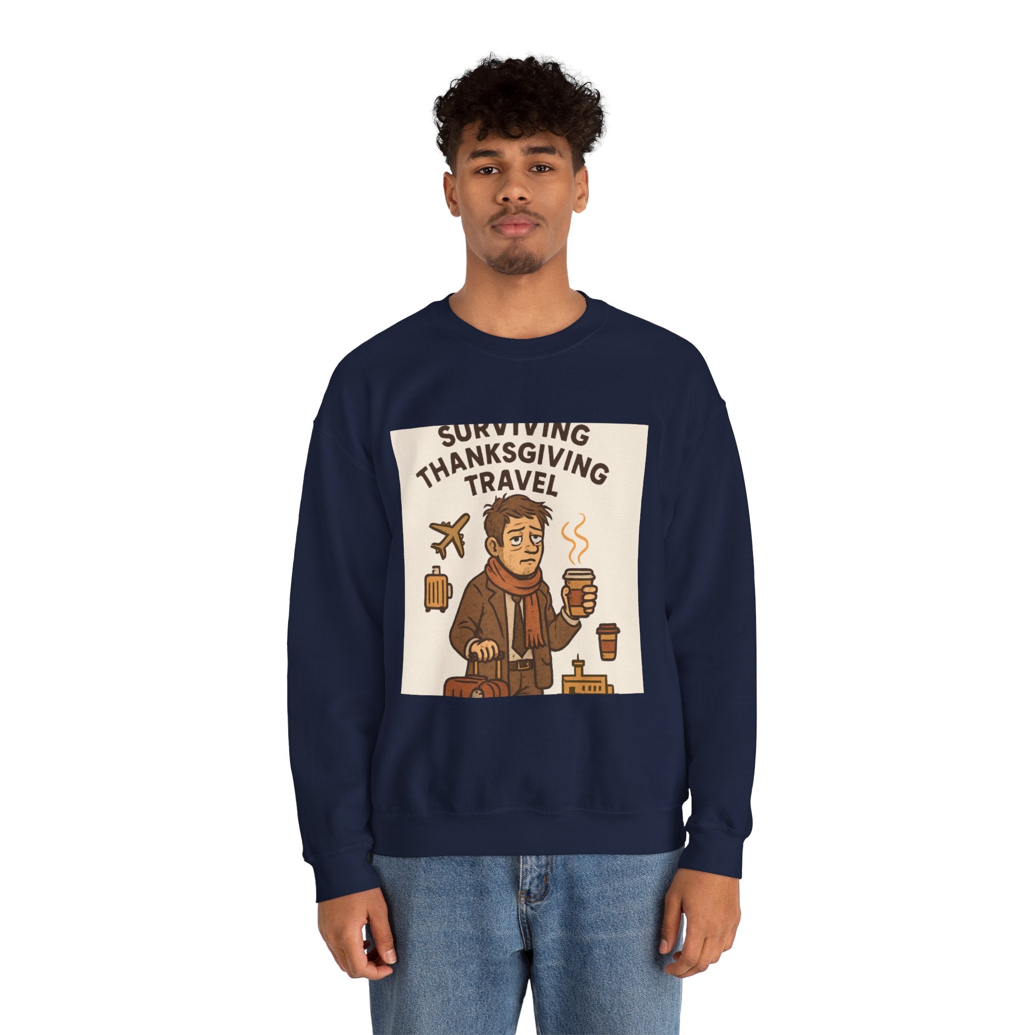 Thanksgiving Travel Sweatshirt — "Surviving Thanksgiving Travel" Crewneck