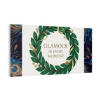 Canvas Wall Art - 'Glamour in Every Moment' Green Laurel Wreath