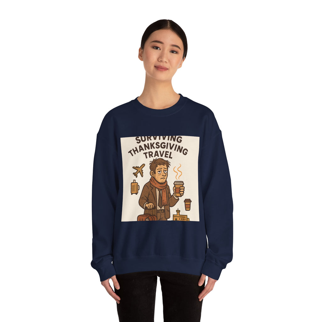 Thanksgiving Travel Sweatshirt — "Surviving Thanksgiving Travel" Crewneck
