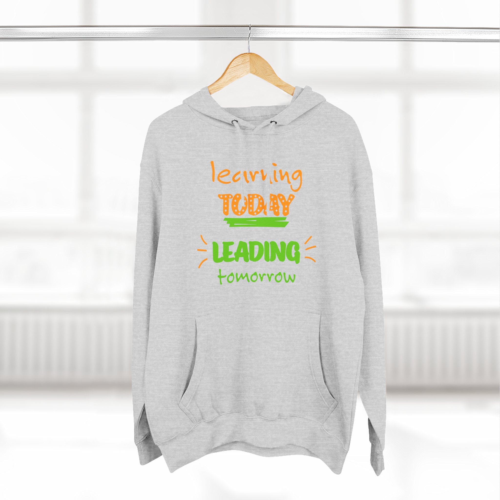 Hoodie - "Learning Today, Leading Tomorrow" Kids Inspirational Fleece Hoodie