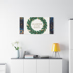 Canvas Wall Art - 'Glamour in Every Moment' Green Laurel Wreath