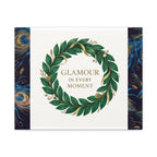 Canvas Wall Art - 'Glamour in Every Moment' Green Laurel Wreath