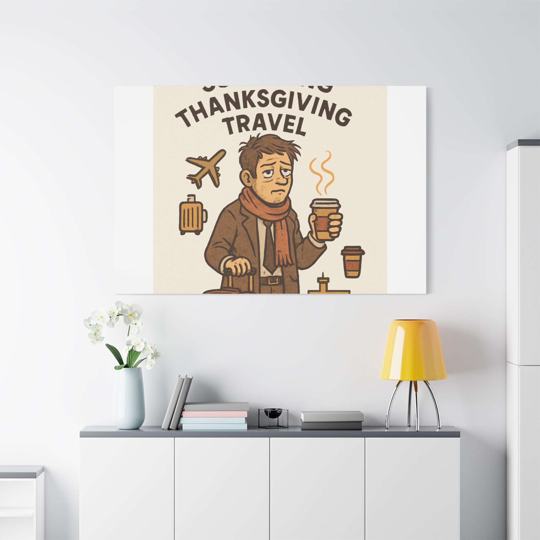 Surviving Thanksgiving Travel Canvas Art — Funny Travel Humor Wall Decor