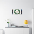 Canvas Wall Art - 'Glamour in Every Moment' Green Laurel Wreath