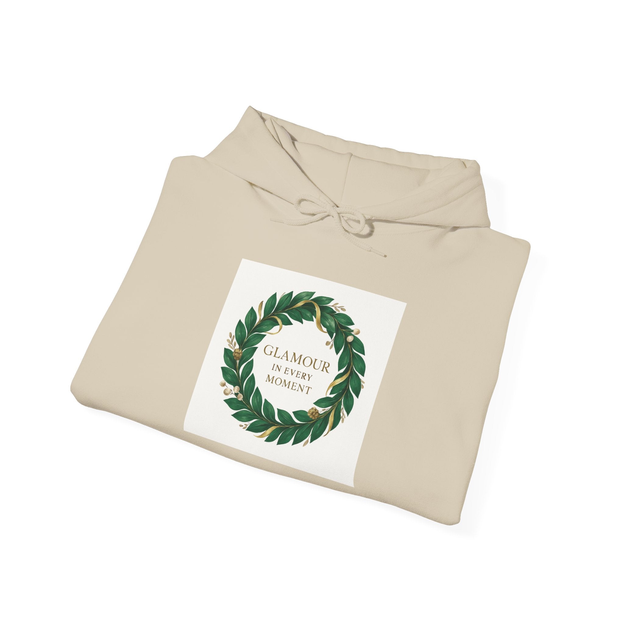 Hoodie — 'Glamour Is My Weapon' Wreath Graphic Pullover