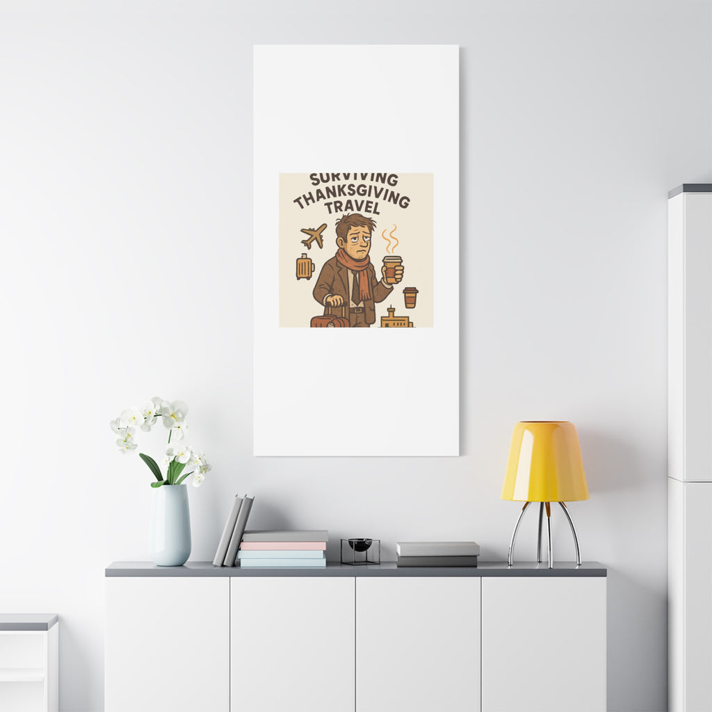 Surviving Thanksgiving Travel Canvas Art — Funny Travel Humor Wall Decor