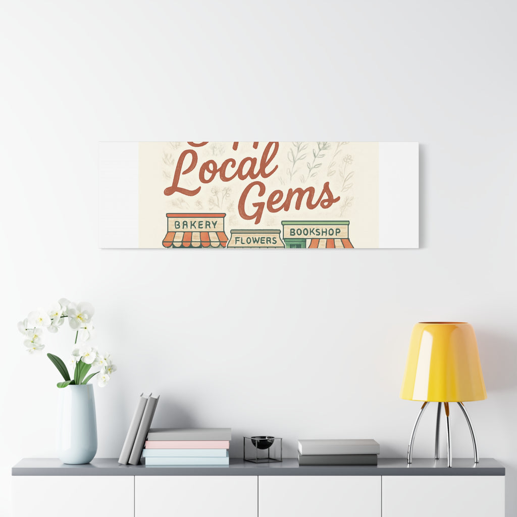 Support Local Gems Canvas Wall Art — Small Business Bakery Flowers Bookshop Print