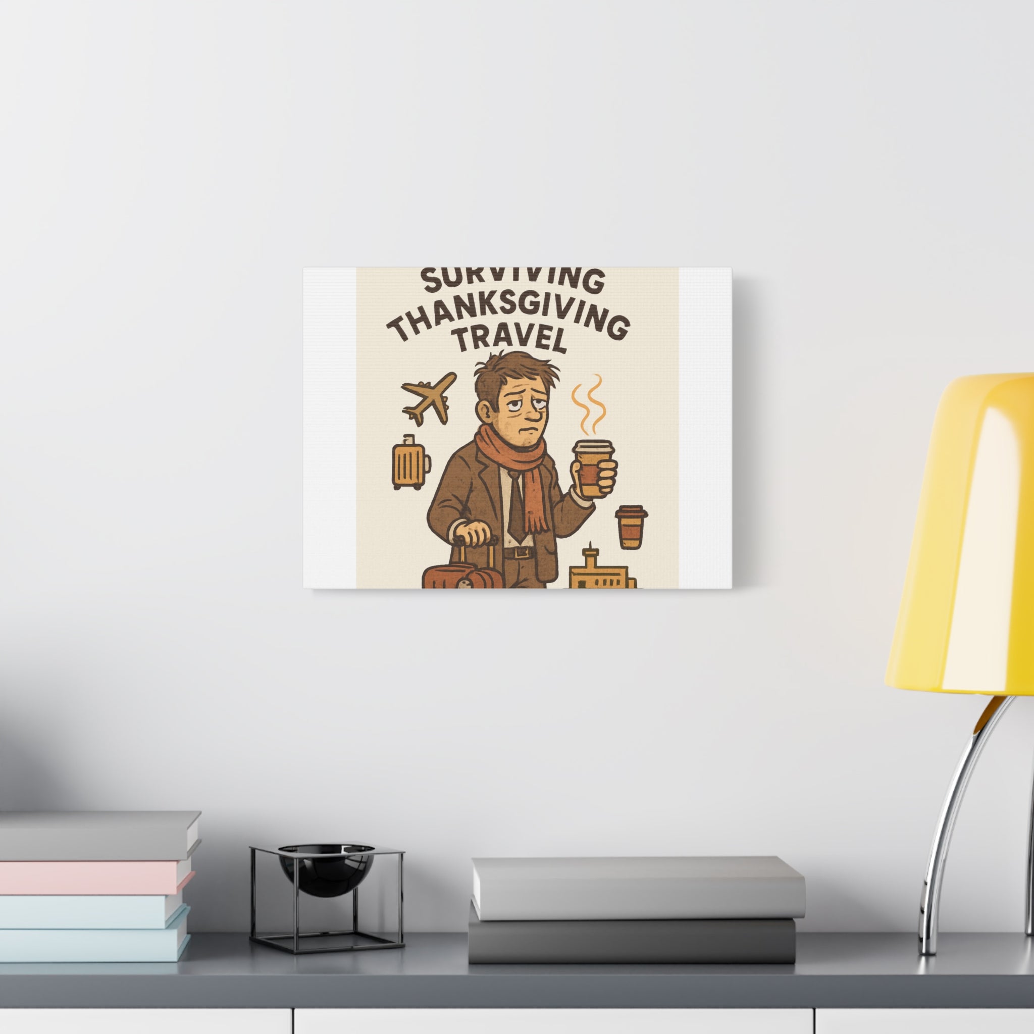 Surviving Thanksgiving Travel Canvas Art — Funny Travel Humor Wall Decor