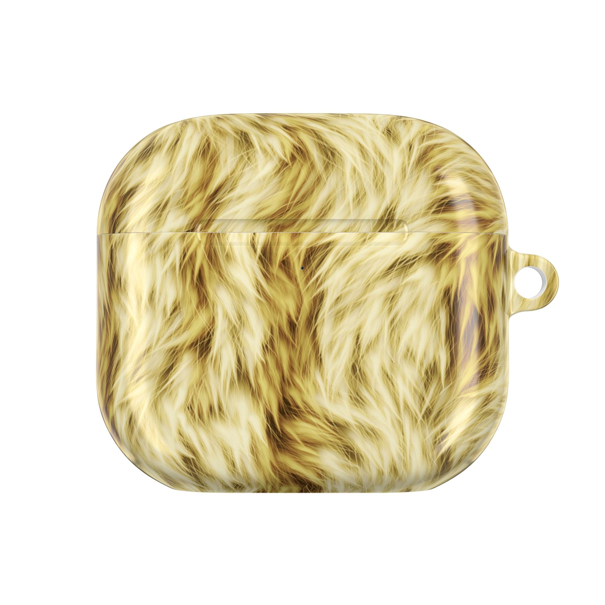 Faux Fur Print AirPod Case – Cozy Yellow Tiger Fur Protective Cover