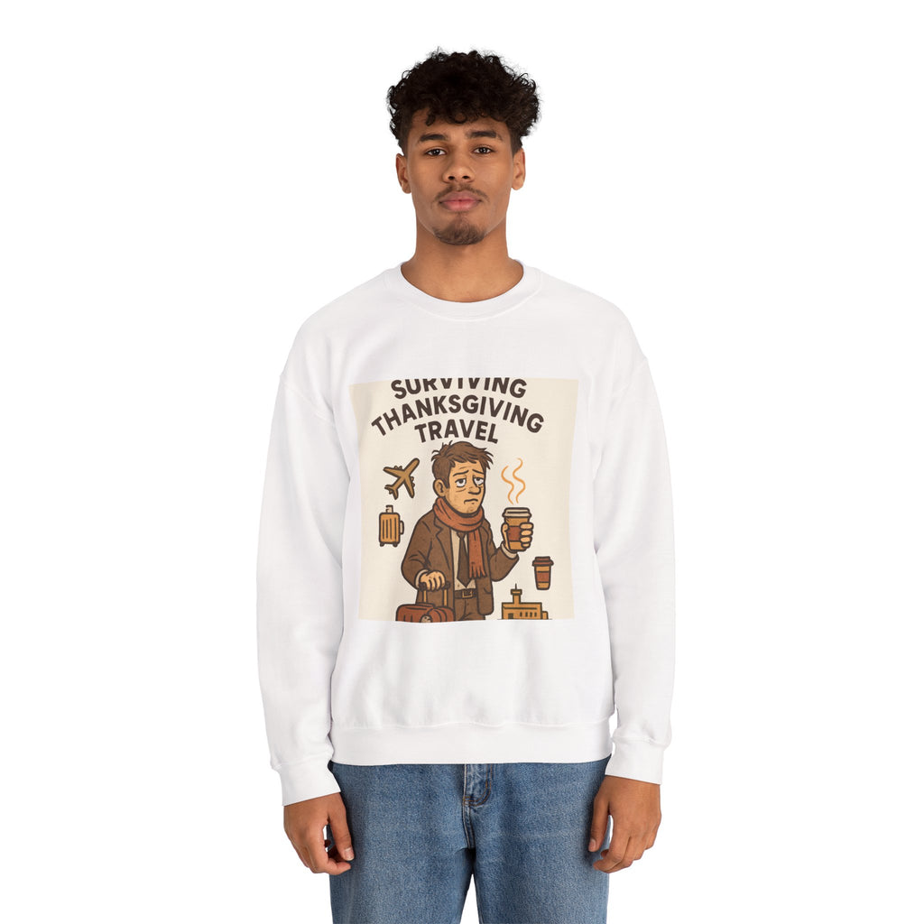 Thanksgiving Travel Sweatshirt — "Surviving Thanksgiving Travel" Crewneck