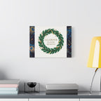 Canvas Wall Art - 'Glamour in Every Moment' Green Laurel Wreath