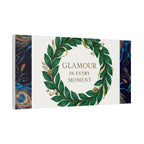 Canvas Wall Art - 'Glamour in Every Moment' Green Laurel Wreath