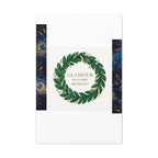 Canvas Wall Art - 'Glamour in Every Moment' Green Laurel Wreath