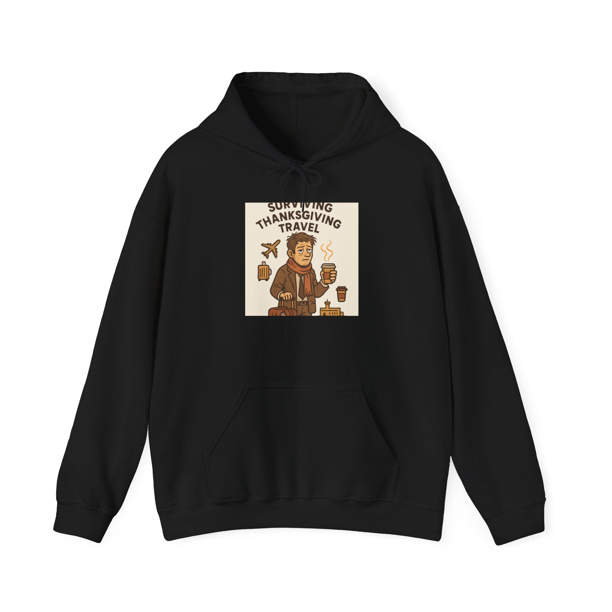 Thanksgiving Travel Hoodie — Surviving Thanksgiving Travel Graphic Sweatshirt
