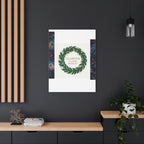 Canvas Wall Art - 'Glamour in Every Moment' Green Laurel Wreath