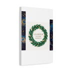 Canvas Wall Art - 'Glamour in Every Moment' Green Laurel Wreath