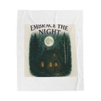 Embrace the Night Velveteen Plush Blanket — Cozy Moonlit Cabin Throw