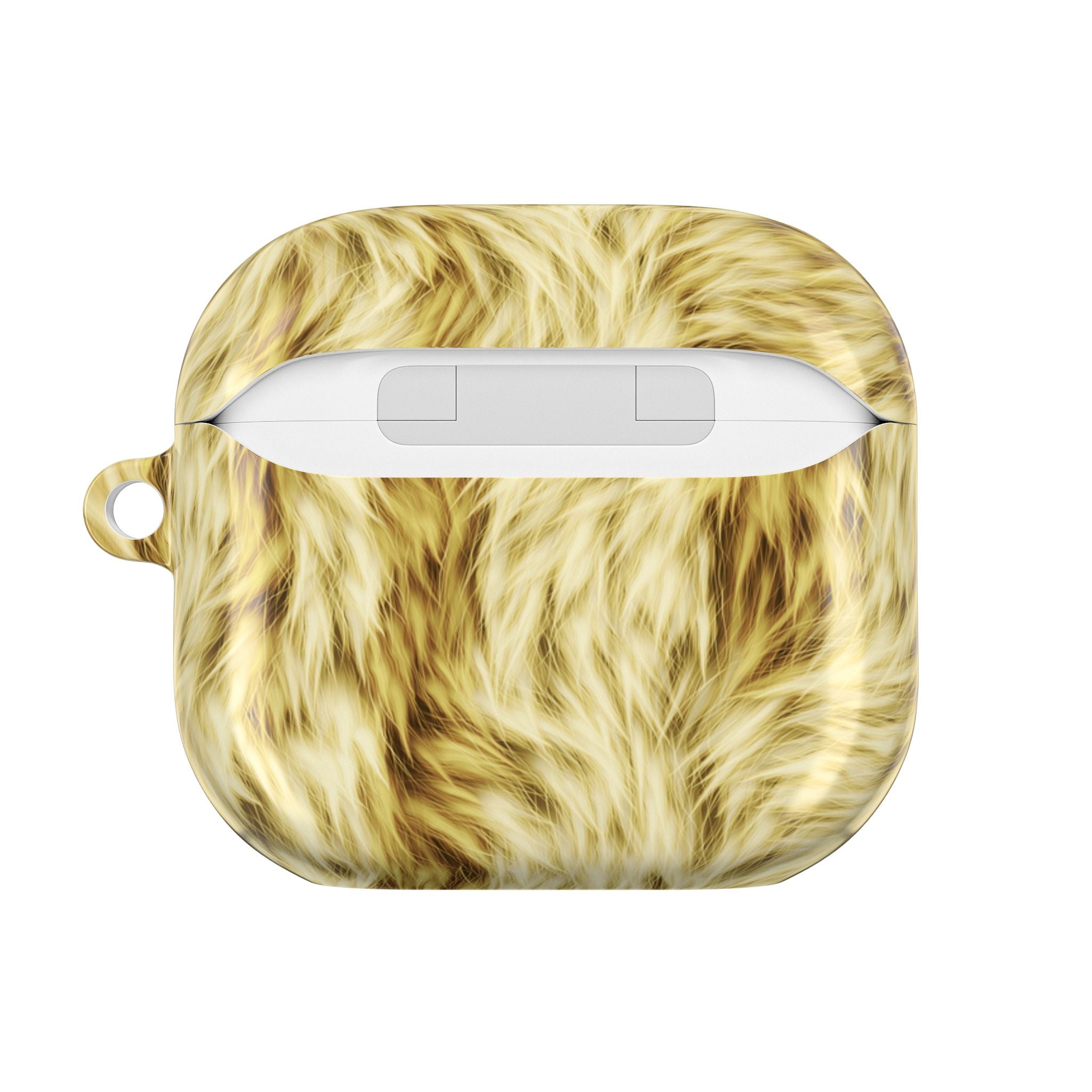 Faux Fur Print AirPod Case – Cozy Yellow Tiger Fur Protective Cover