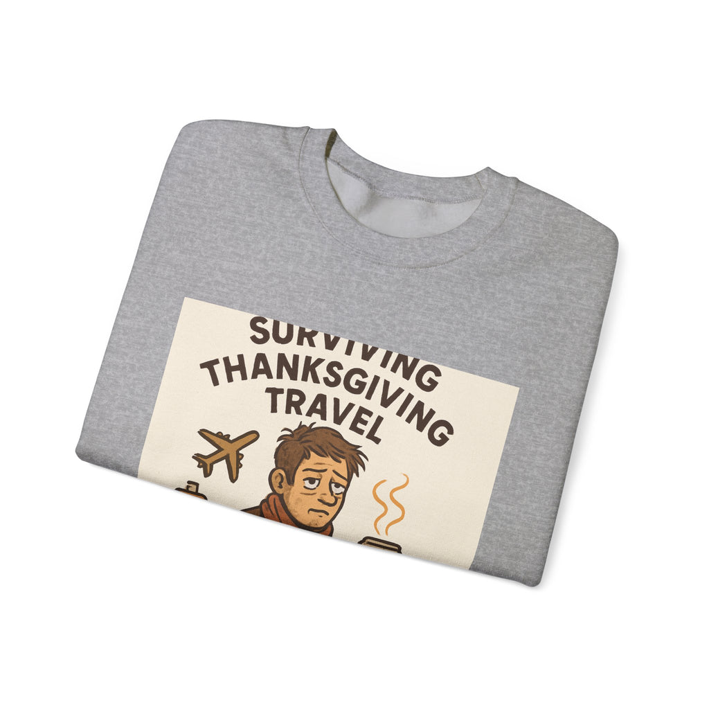 Thanksgiving Travel Sweatshirt — "Surviving Thanksgiving Travel" Crewneck