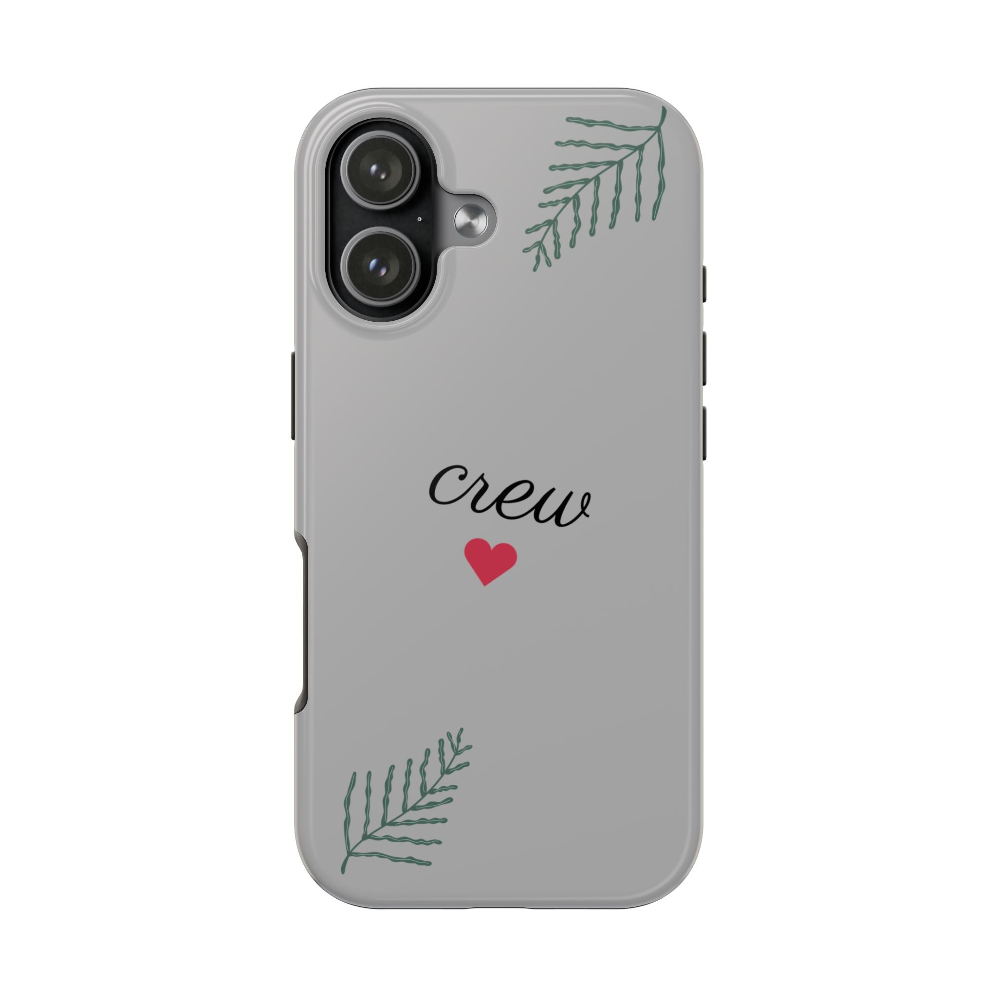 Crew Heart Tough Phone Case — Durable Holiday Pine Branch Design